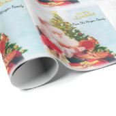 Papier Cadeau Noël de l'adorable sapin du Père Noël (Coin rond)