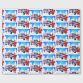 Papier Cadeau Noël de l'ambulance Père Noël EMS (Plat)