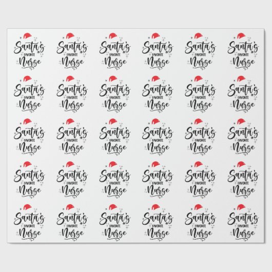 Papier Cadeau Noël de l'infirmière préférée de Santa (Plat)