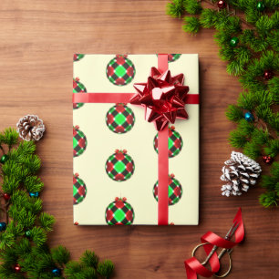 Papier Cadeau Noël de l'ornement plaid coloré