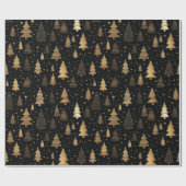 Papier Cadeau Noël De Luxe Noir Et Or (Plat)