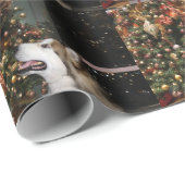 Papier Cadeau Noël de Malamute d'Alaska (Coin rond)