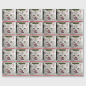 Papier Cadeau Noël de Meowy mignon, papier d'emballage de chaton (Plat)