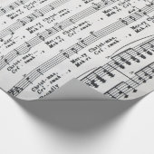 Papier Cadeau Noël de musique de feuille de Noël Joyeux (Coin)