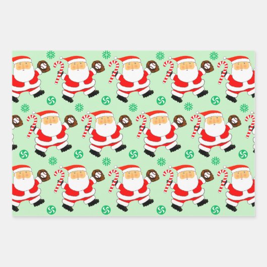 Papier cadeau Noël de Noël de baseball (Devant)