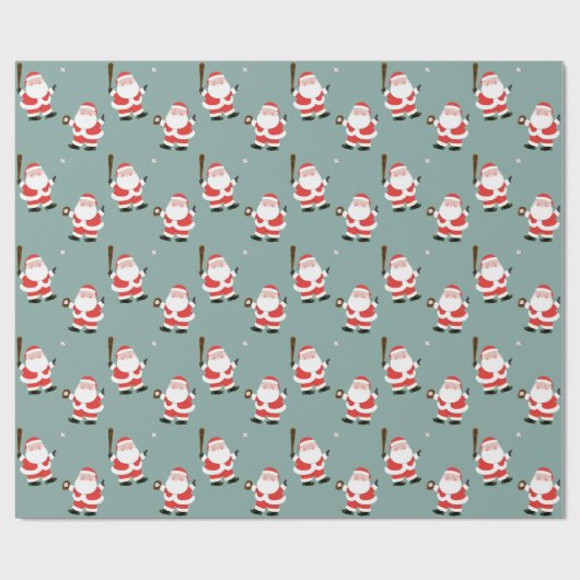 Papier cadeau Noël de Noël de baseball (Plat)