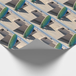 Papier Cadeau Noël de NOËL de planche de surf de Malibu de pla