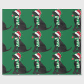 Papier Cadeau Noël de Noël noir Green (Plat)