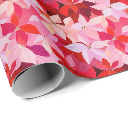 Papier Cadeau Noël de Noël rose chaud (Coin rond)