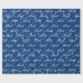 Papier Cadeau NOEL de Noël Texte dans les flocons de neige (Plat)