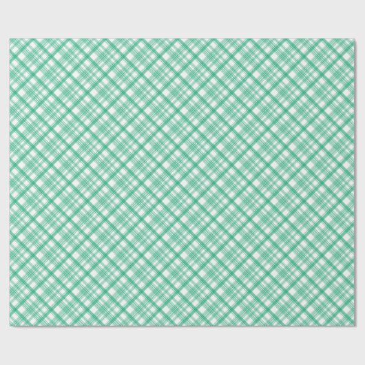 Papier Cadeau Noël de Noël vert Plaid (Plat)