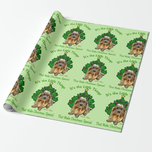 Papier Cadeau Noël de Norwich Terrier (Déroulé)