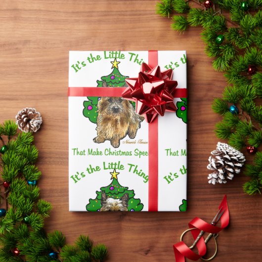 Papier Cadeau Noël de Norwich Terrier (Cadeau de vacances)