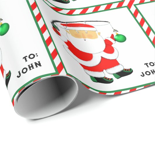Papier Cadeau Noël de pêche (Coin rond)