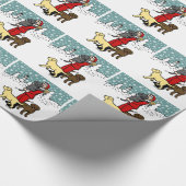 Papier Cadeau Noël de Père Noël de maman de laboratoire (Coin)