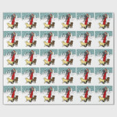 Papier Cadeau Noël de Père Noël de maman de laboratoire (Plat)