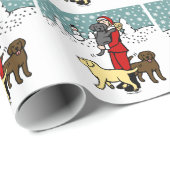 Papier Cadeau Noël de Père Noël de maman de laboratoire (Coin rond)