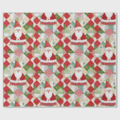 Papier Cadeau Noël de Père Noël doré (Plat)