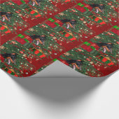 Papier Cadeau Noël de Pinscher de dobermann (Coin)