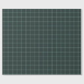 Papier Cadeau Noël de plaid de tartan de vert de pin de forêt (Plat)