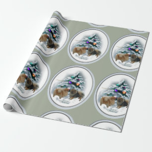 Papier Cadeau Noël de Pomeranian