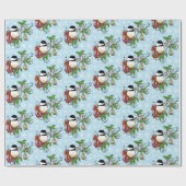 Papier Cadeau Noël de poulet d'hiver (Plat)