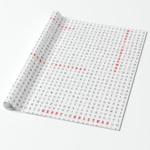 Papier Cadeau Noël de puzzle de recherche de mot Joyeux