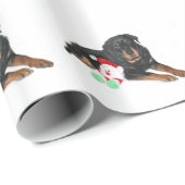 Papier Cadeau Noël de rottweiler (Coin rond)