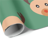 Papier Cadeau Noël de Rudolph (Coin rond)