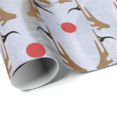 Papier Cadeau Noël de Santas Reindeer (Coin rond)