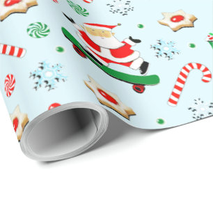 Papier Cadeau Noël de skateboard créatif