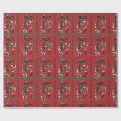 Papier Cadeau Noël de teckel (Plat)