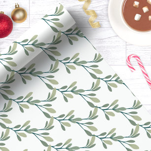 Papier Cadeau Noël de verdure moderne