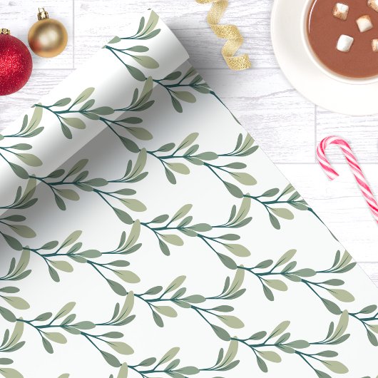 Papier Cadeau Noël de verdure moderne