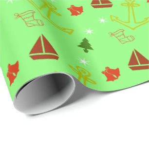 Papier Cadeau Noël de voilier nautique