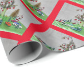 Papier Cadeau Noël de voiture classique (Coin rond)