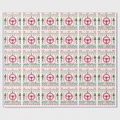 PAPIER CADEAU NOËL DE VOITURE DE RACE JOYEUX. (Plat)