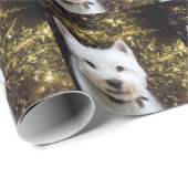 Papier Cadeau Noël de Westie (Coin rond)