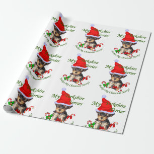 Papier Cadeau Noël de Yorkshire Terrier