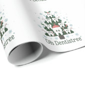 Papier Cadeau Noël Dentiste Arbre Dentaire Oh Dentistree dent (Coin rond)
