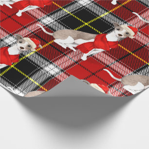 Papier Cadeau Noël des Amoureux de les chiens Plaid et Italien G