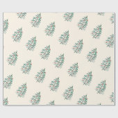 Papier Cadeau Noël des arbres verts mignons (Plat)