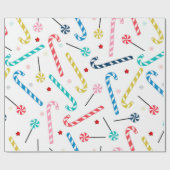 Papier Cadeau Noël des bonbons colorés (Plat)