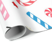 Papier Cadeau Noël des bonbons colorés (Coin rond)