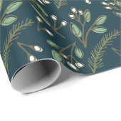 Papier Cadeau Noël des Botaniques de Noël (Coin rond)