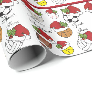 Papier Cadeau Noël des boules de sport de joueur d'équipe