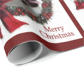 Papier Cadeau Noël des Bulldog français (Coin rond)