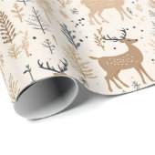 Papier Cadeau Noël des cerfs (Coin rond)