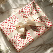 Papier Cadeau Noël des cerfs de saut rouge