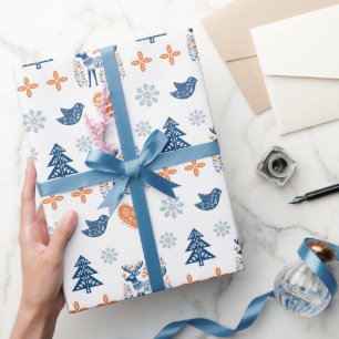 Papier Cadeau Noël des cerfs scandinaves